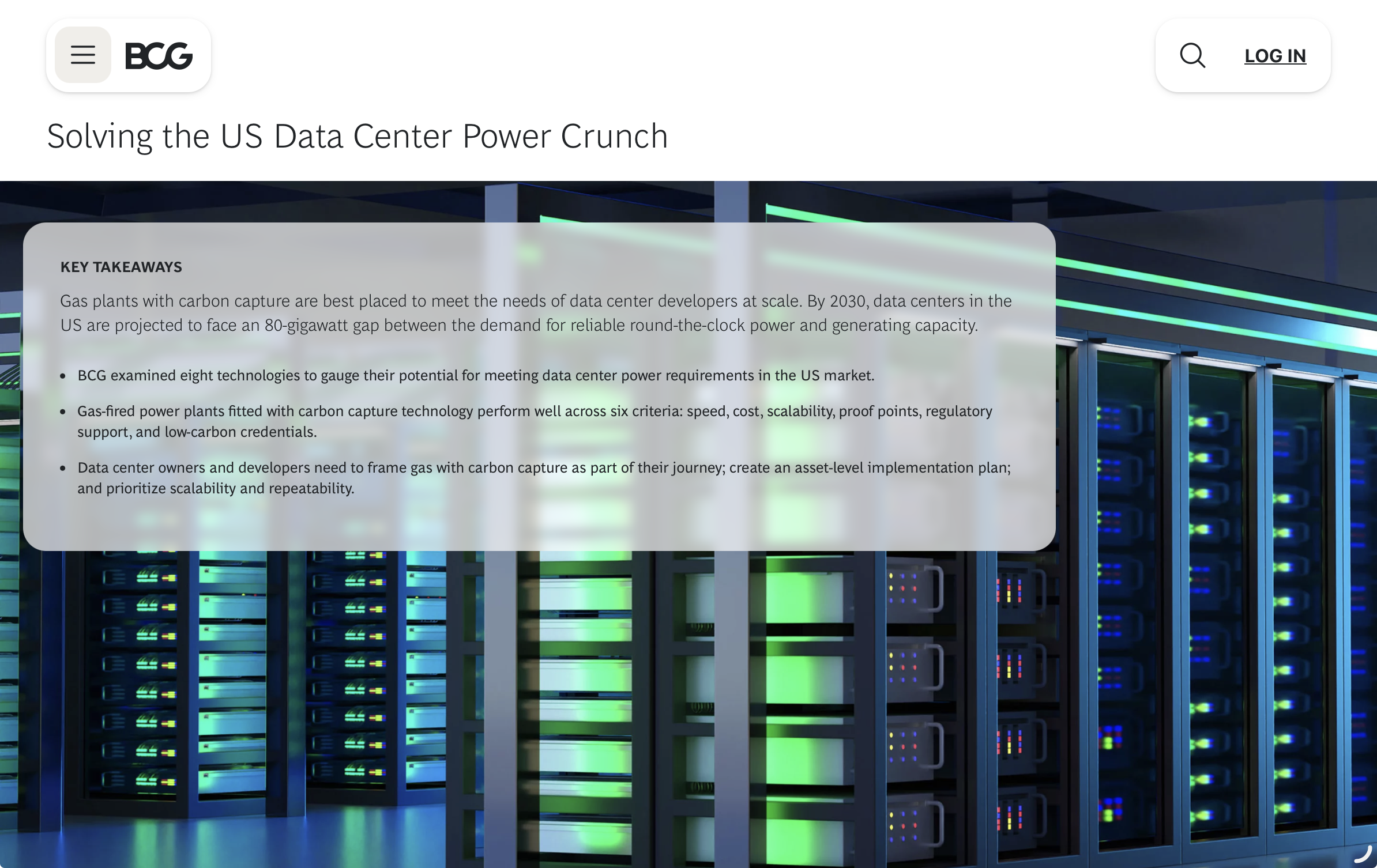 Boston Consulting Group. Data Centers and Power